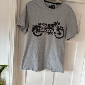 Barbour Gray Short-Sleeve Motorcycle Graphic Tee vintage